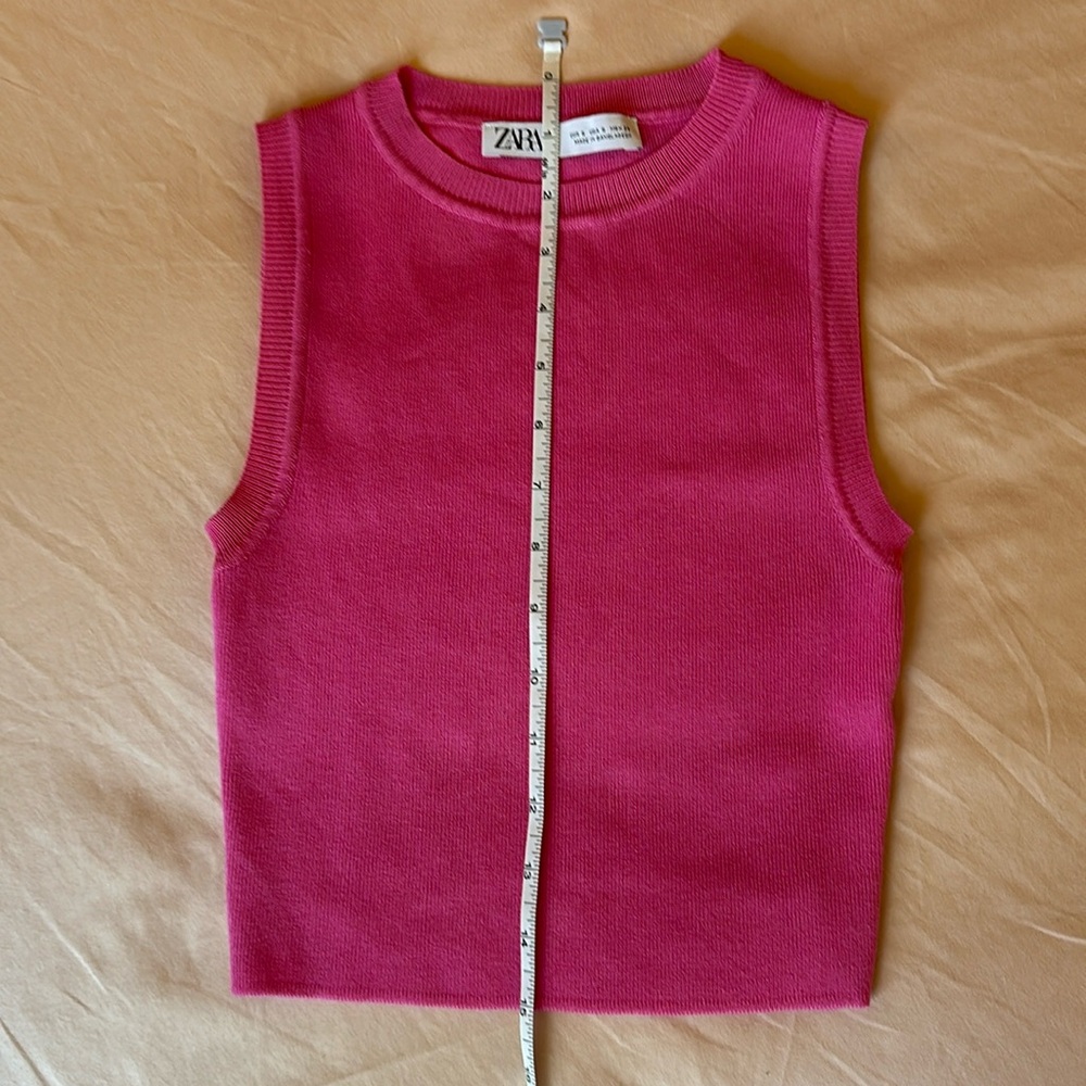 Zara pink crop tank size small